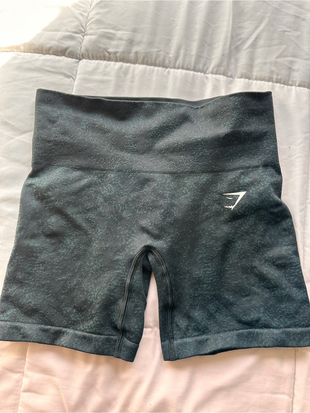 Gymshark Women's Dark Teal Marl Bike Shorts